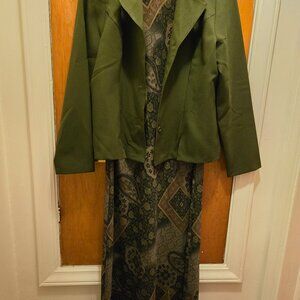 Vintage Two-piece Maxi Dress with Short Jacket 10
